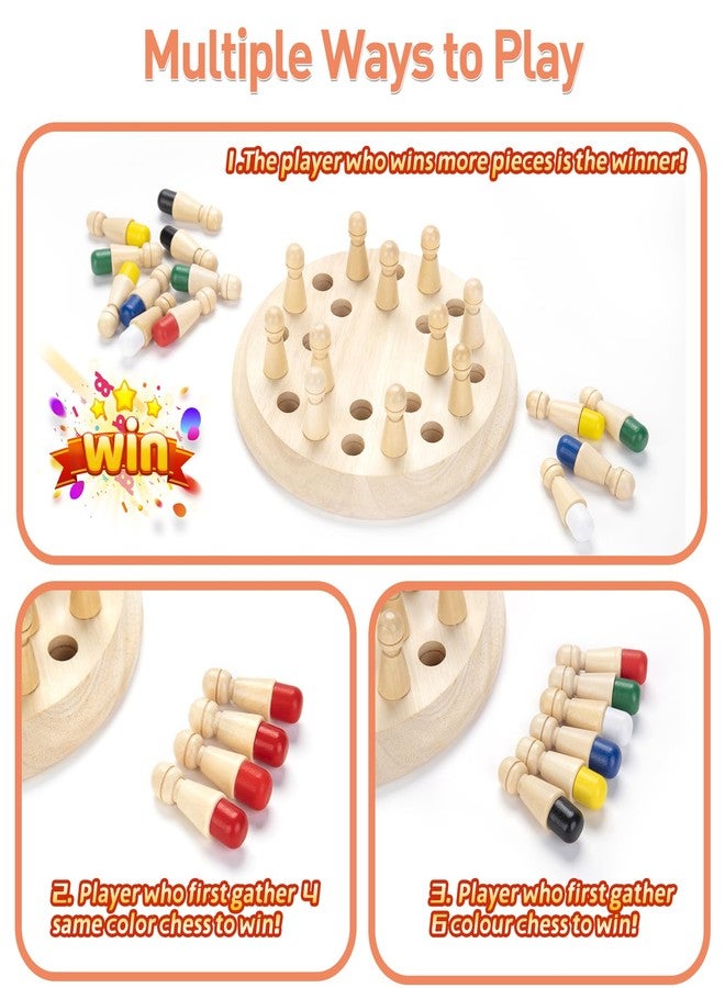 Hirger Wooden Memory Chess Matching Game: Family Board Games for Kids and Adults, Montessori Preschool Learning Educational Toy, Birthday Gift for Age 3 4 5 6 7 8+ Boy Girl, Christmas Stocking Stuffers - Image 3